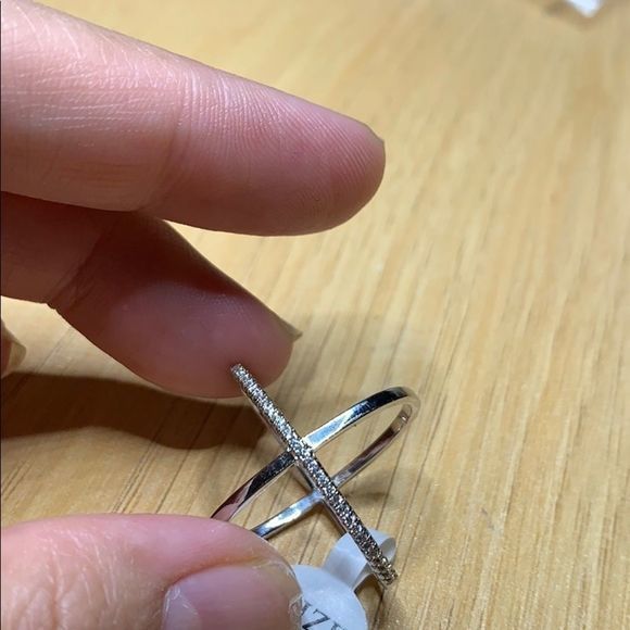 X ring in 14kt white gold plated - Picture 7 of 7